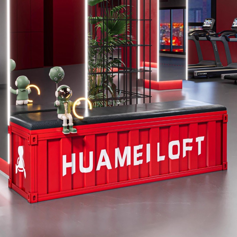 工业风长凳健身房长条凳储u物等候休息凳网红羽毛球馆体育馆换鞋