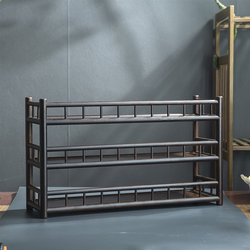 CBJ023 手工特色三层楠竹深色色架子长4U0宽15高33