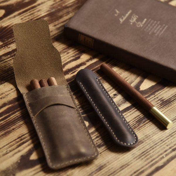 手工缝线牛皮笔袋复古文艺疯马皮钢笔保护套真皮笔套单支笔收纳袋,文具电教/文化用品/商务用品,笔袋,淘宝优惠券,粉丝福利购,淘宝优惠卷