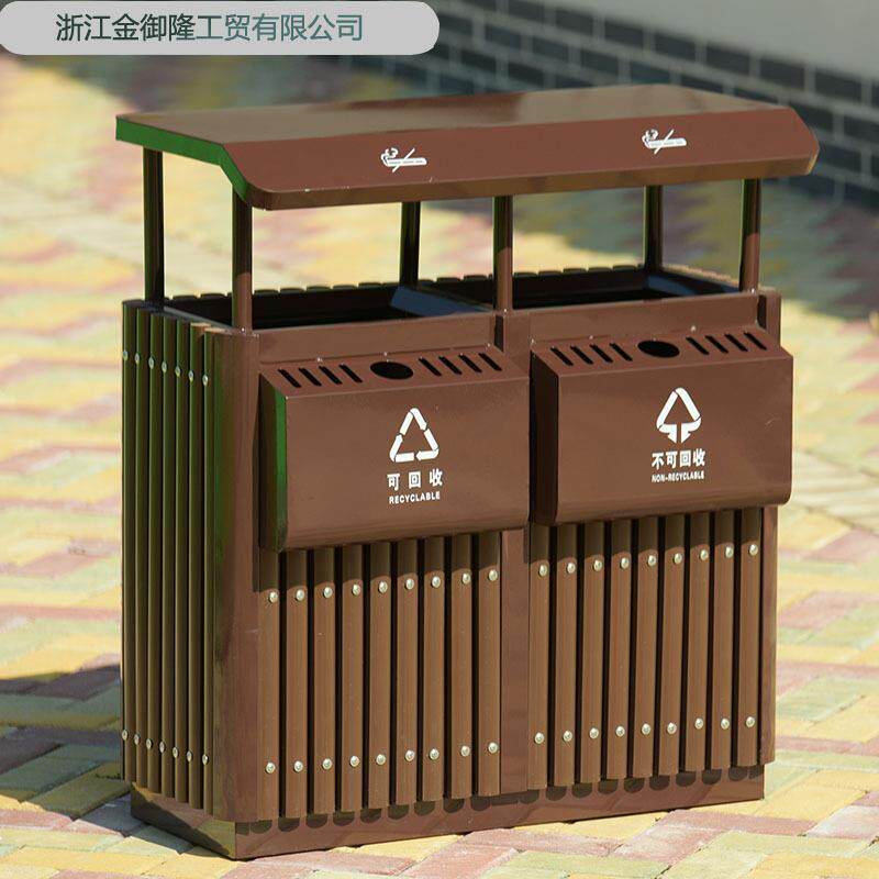 户外垃圾桶不锈钢果皮箱分类创意古典室外果壳塑木环卫垃圾箱厂家