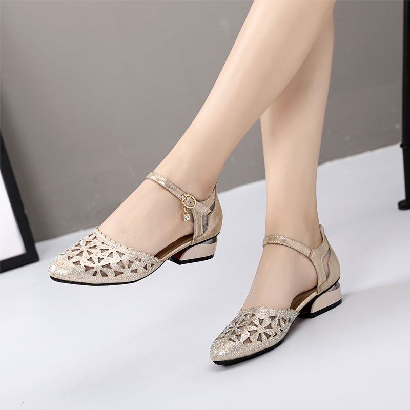 夏季新品平底凉鞋女31 32 33特小码真皮平跟粗跟镂空网纱小脚女鞋,女鞋,时装凉鞋,淘宝优惠券,粉丝福利购,淘宝优惠卷