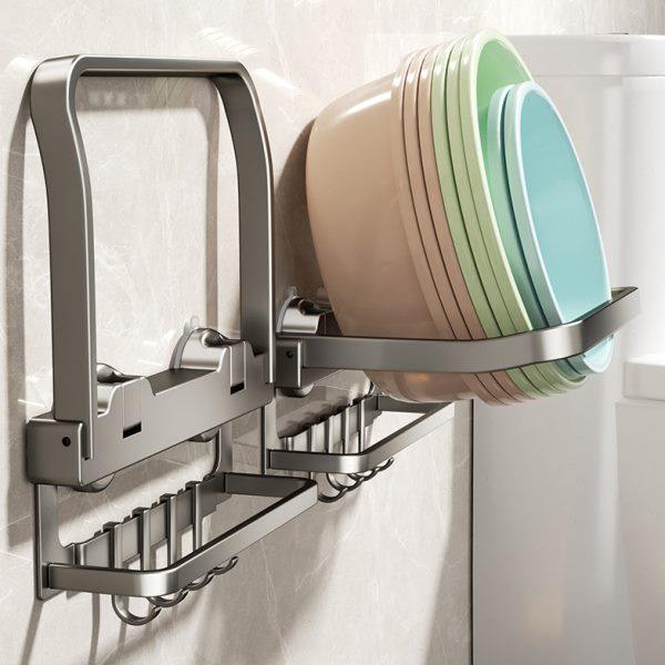 吸盘脸盆架壁挂免打孔浴室卫生间盆子收纳架面盆脚盆浴盆置物架子,家庭/个人清洁工具,浴室角架/置物架,淘宝优惠券,粉丝福利购,淘宝优惠卷