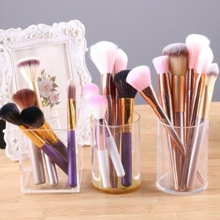 新款 亚克力收纳盒化妆笔筒化妆刷筒刷子刷具刷桶办公桌面收纳盒