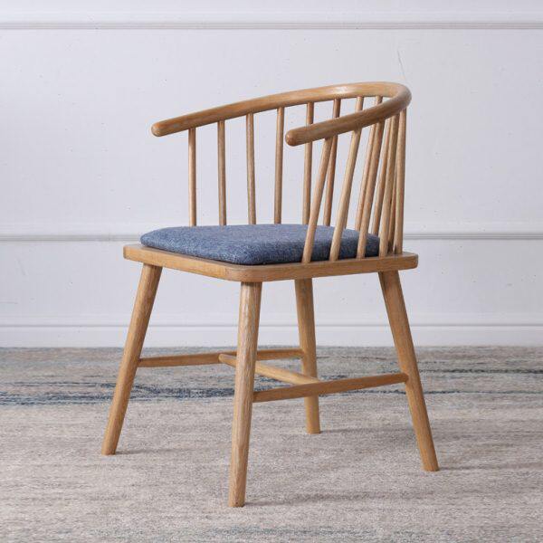 全实木餐椅北欧公主椅温莎圈椅书房椅子白橡木靠背休闲椅梳妆椅