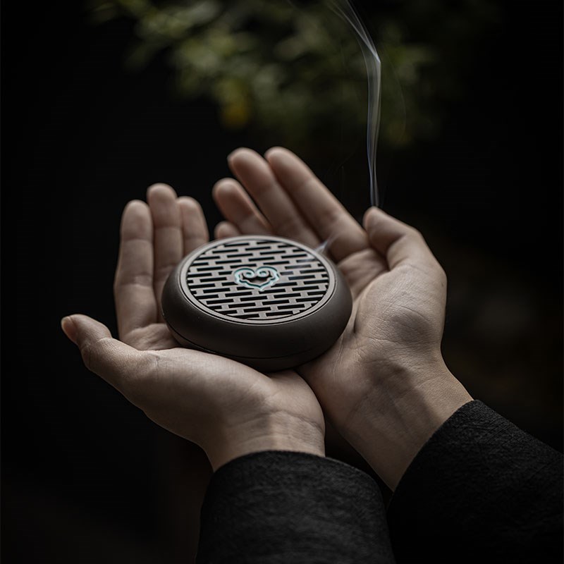 铜合金爱心中f式熏香炉盘香炉办公室客厅留香器物传统香薰香炉