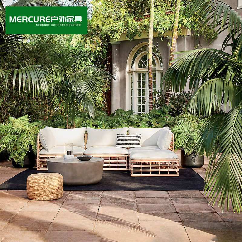 户外藤编沙发庭院露台别墅阳台休闲露天花园民宿客W厅防水室外简