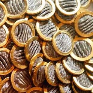 适配穆格MOOG伺服阀专用过滤网黄铜包边折叠波页滤芯圆形纽扣滤片