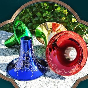 唢呐黄铜碗 08加厚双面雕花唢呐碗纯铜喇叭D调降B中小号齐全送包