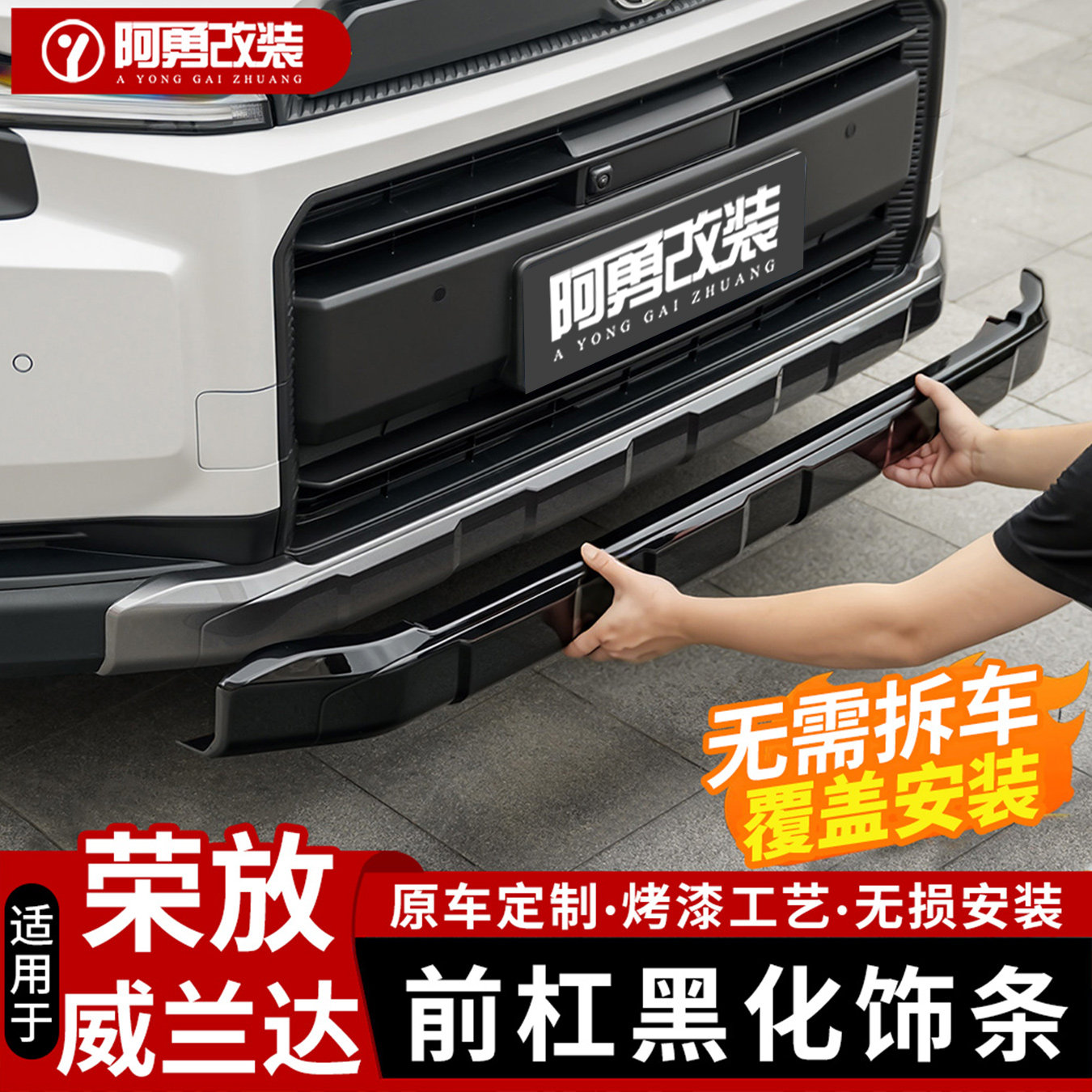 适用26款丰田荣放RAV4前保险护杠黑化饰条威兰达汽车用品配件图片