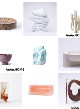 现代简约创意多样式摆件样板房售楼处桌面茶几电视柜软装工艺品