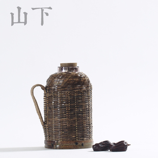 手工复古竹编开水壶家用玻璃内胆开水壶热水保温瓶竹套外壳暖瓶