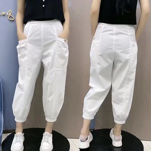 冰丝棉夏季 八分裤 宽松百搭哈伦裤 薄款 显瘦灯笼裤 子女新款 秋款 潮 裤