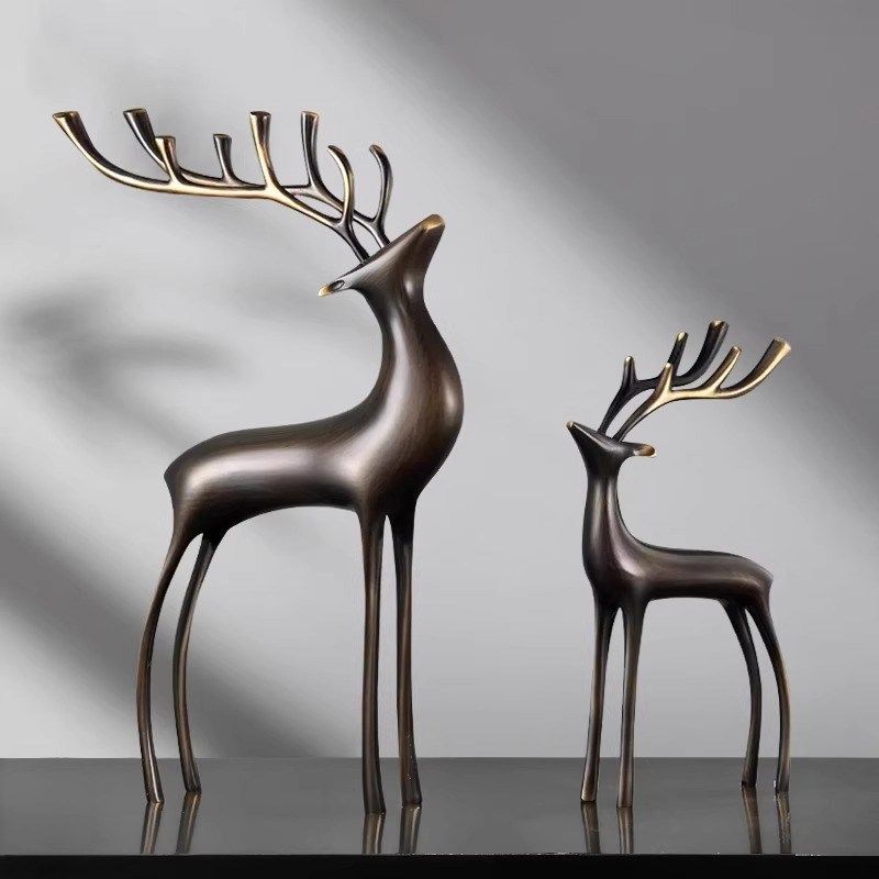 招财全铜鹿轻奢酒柜装饰品办公室桌面高档家居电视柜书房客厅摆件,家居饰品,装饰摆件,淘宝优惠券,粉丝福利购,淘宝优惠卷