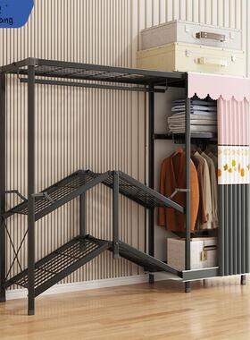 折叠简易衣柜家用卧室免安装布衣橱小户型全钢架结实耐用出租房用