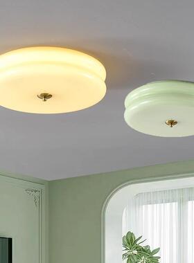 法式奶油风卧室玻璃全光谱吸顶灯具中古风书房次卧玄关阳台吸顶灯