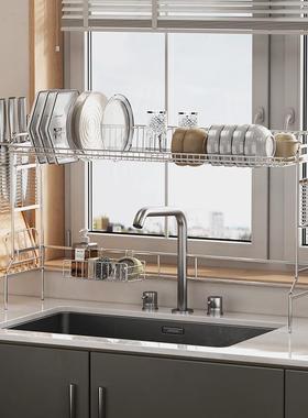 304不锈钢厨房水槽置物架洗碗池碗碟沥水架收纳架水池上方晾碗架