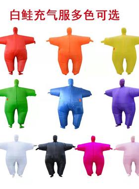 万圣节充气服装化妆舞会搞笑道具白鲑充气服蒙面忍者充气相扑衣服