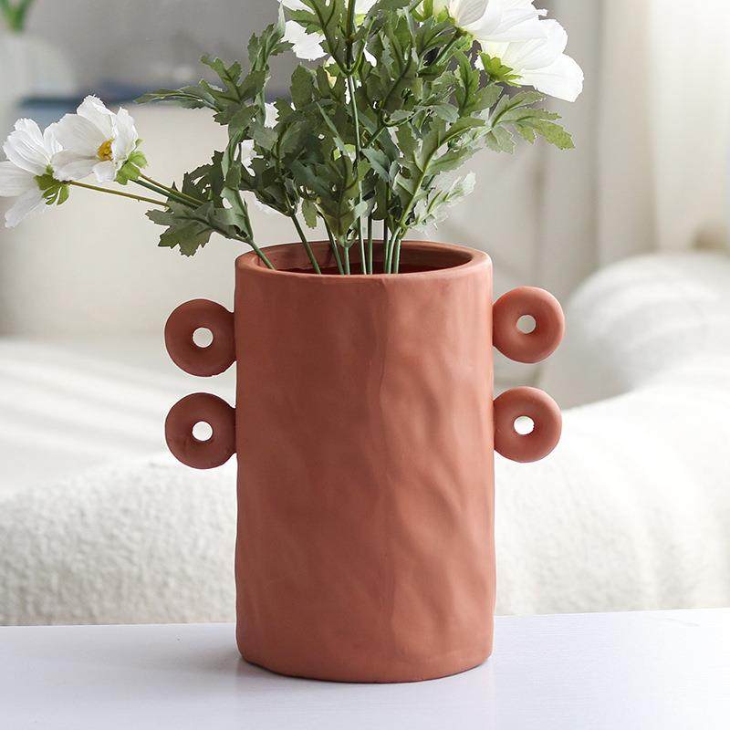 现代双耳花瓶大口径花器摆件简约玄关客厅电视柜茶几餐桌插花饰品,清洗/食品/商业设备,风口/风叶/风机配件,淘宝优惠券,粉丝福利购,淘宝优惠卷