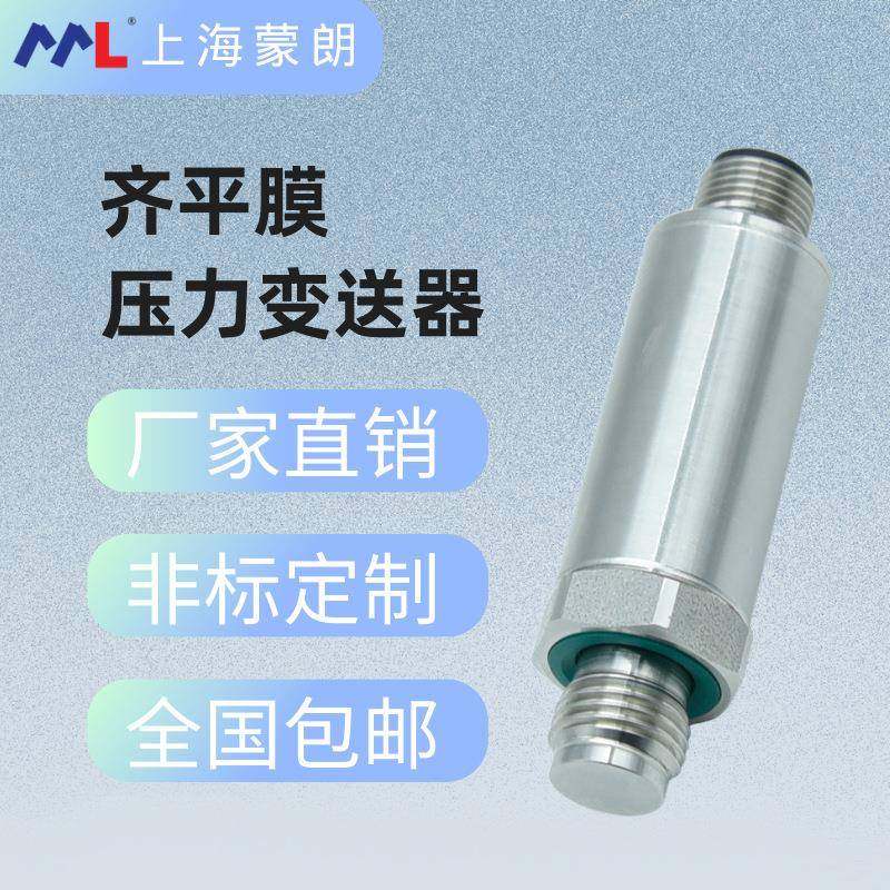 G1/4螺纹安装无腔硬平膜压力变送器小巧卫生型流体压力传感器4-20