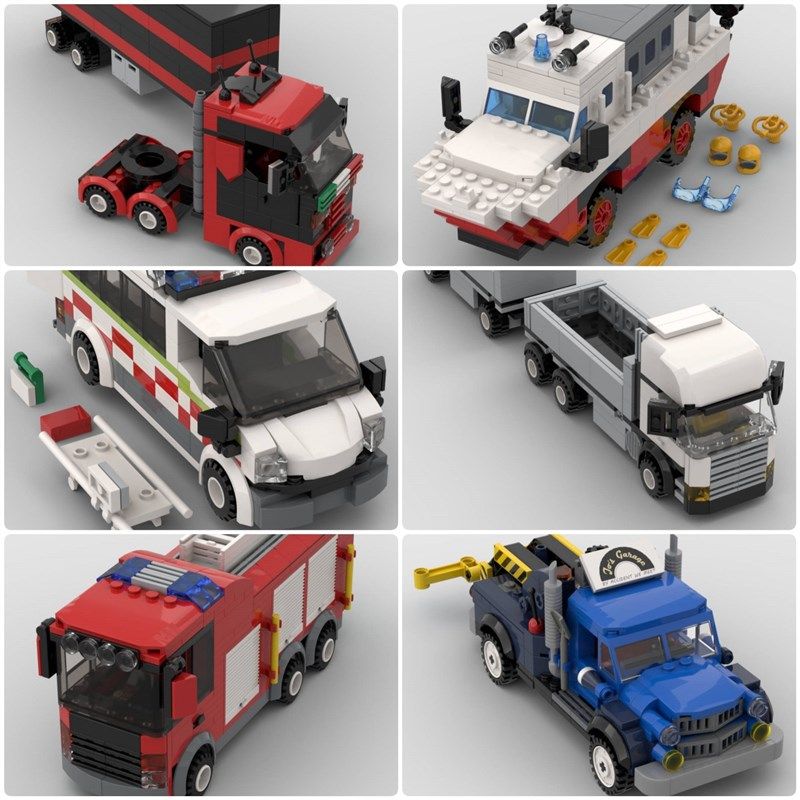 定制积木创意设计玩具汽车卡车救护车VVFF两栖车消防车平板拖车,玩具/童车/益智/积木/模型,普通塑料积木,淘宝优惠券,粉丝福利购,淘宝优惠卷