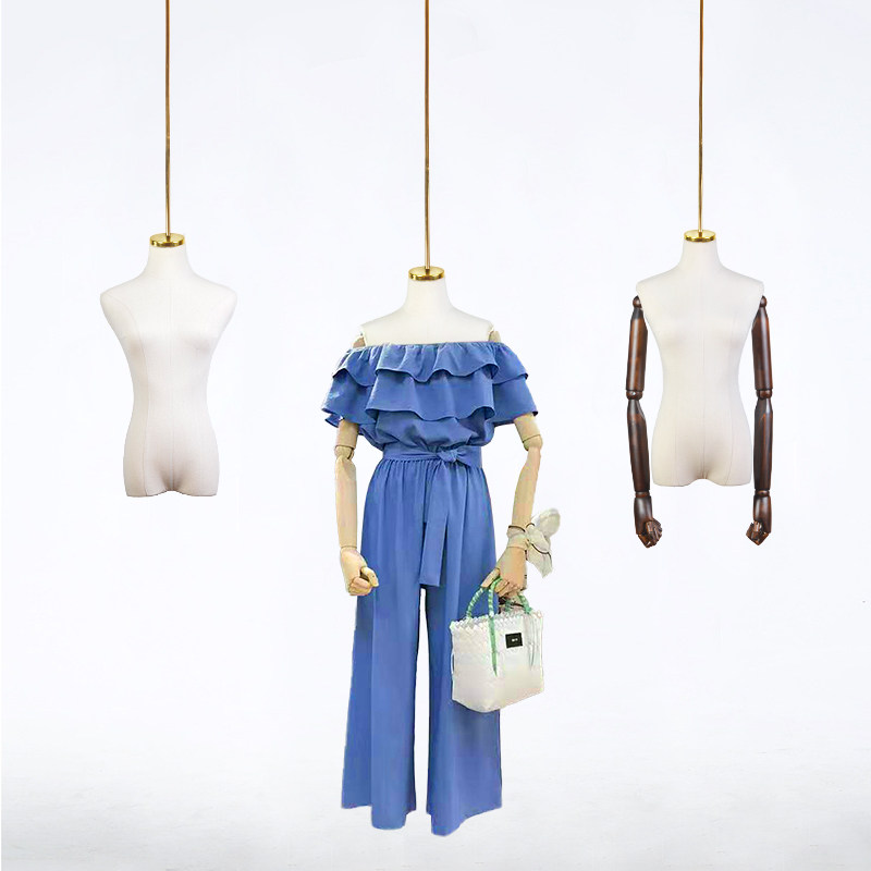 橱窗吊杆假人体悬空吊模半身模特道具女装服装店全身吊挂展示衣架