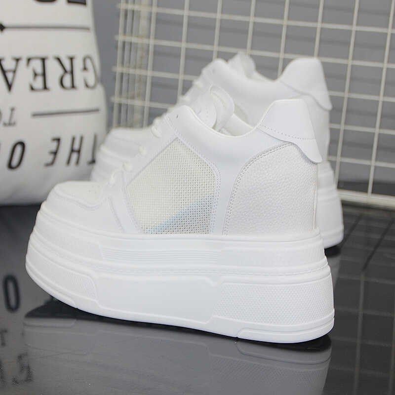 厚底内增高小白鞋女2024新款夏季轻便百搭显脚小网面松糕休闲板鞋,女鞋,网面鞋,淘宝优惠券,粉丝福利购,淘宝优惠卷