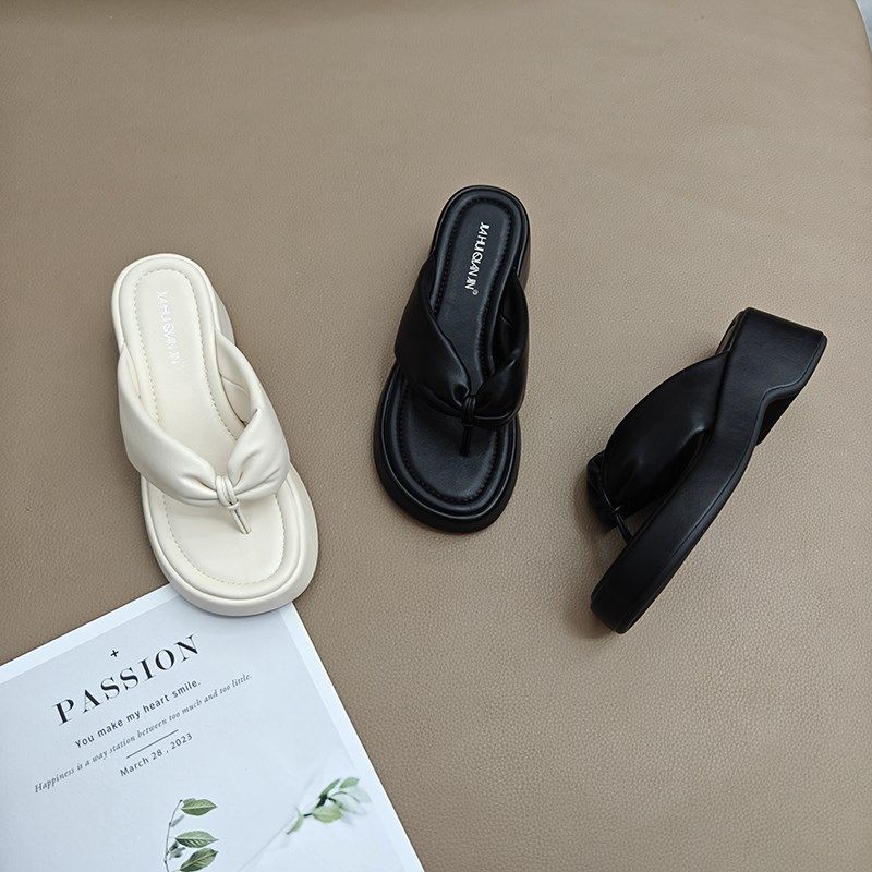 跛跟厚底人字拖鞋女夏季外穿2025新款百搭休闲时尚夹脚沙滩凉拖鞋,女鞋,人字拖,淘宝优惠券,粉丝福利购,淘宝优惠卷