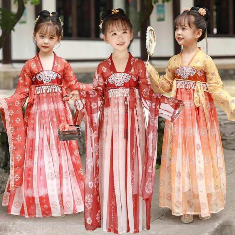 汉服女童夏款儿童古装超仙2025新款中秋节连衣裙夏季唐装秋款襦裙
