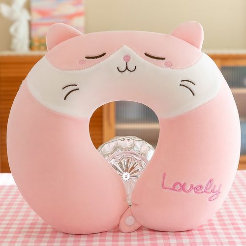 招财猫记忆绵U型护颈枕头靠枕轻便携u型枕午休神器成人老人保暖枕