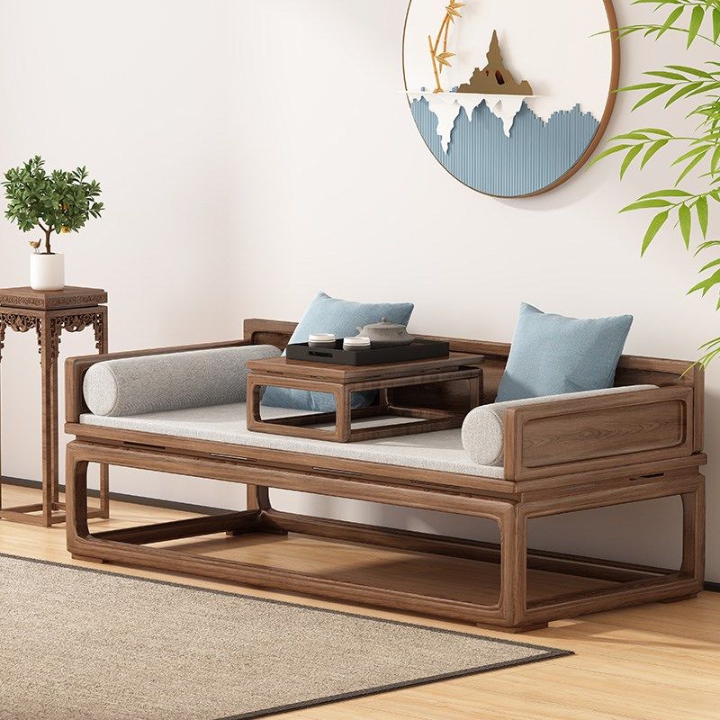 新中式罗汉床实木禅意小户型家用民宿沙发椅组合简约现代推拉床榻,住宅家具,罗汉床,淘宝优惠券,粉丝福利购,淘宝优惠卷