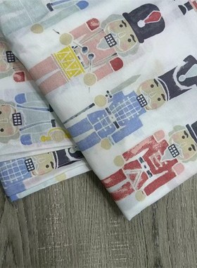 藏蓝色卡通熊老粗布儿童卡通床单180*230cm大尺寸双人床褥单