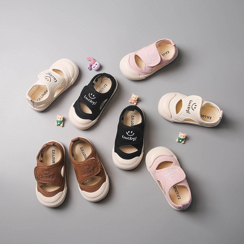 夏季女童布鞋韩版男童休闲半凉鞋魔术贴软底宝宝幼儿园鞋透气板鞋,童鞋/婴儿鞋/亲子鞋,帆布鞋,淘宝优惠券,粉丝福利购,淘宝优惠卷
