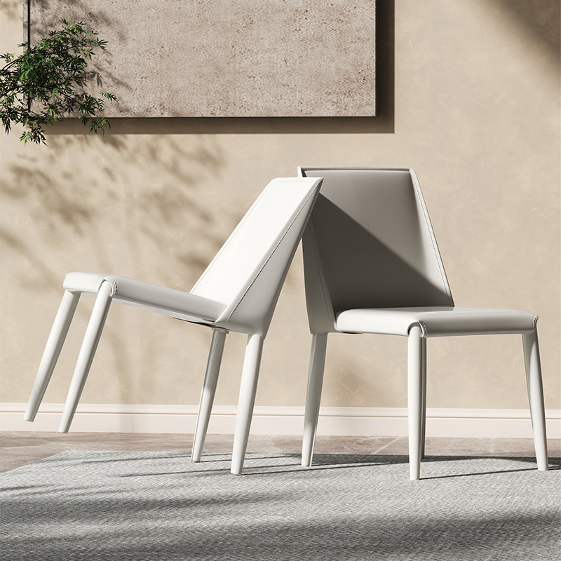 奶油风马鞍皮餐椅北欧轻奢现代简约意式餐桌椅子家用网红靠背凳子,住宅家具,餐椅,淘宝优惠券,粉丝福利购,淘宝优惠卷