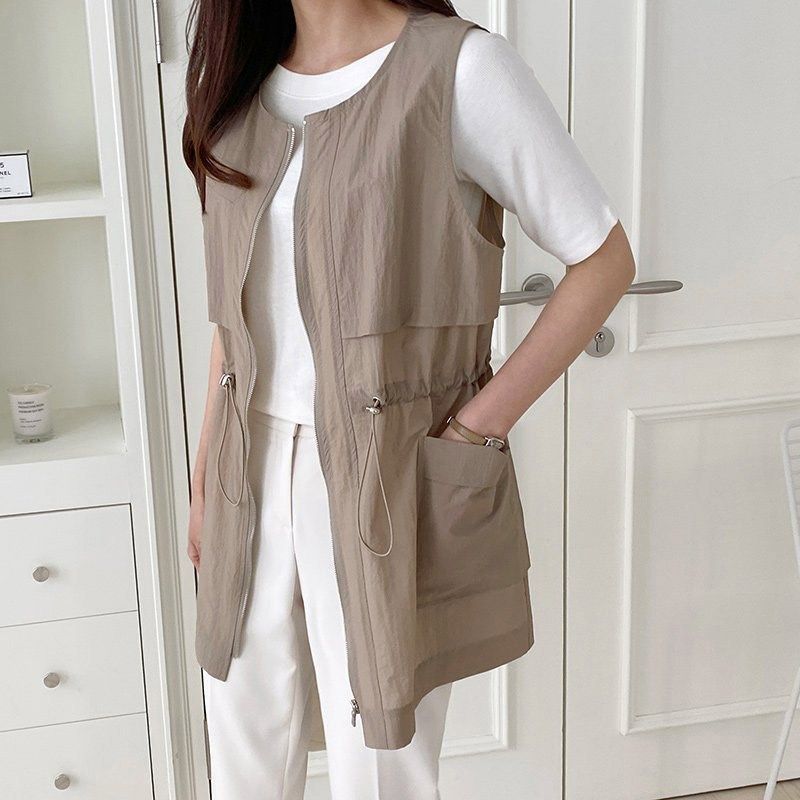 马甲女式单马夹薄款收腰夏季天2024新款韩版坎肩开衫外穿宽松坎肩,女装/女士精品,马夹,淘宝优惠券,粉丝福利购,淘宝优惠卷