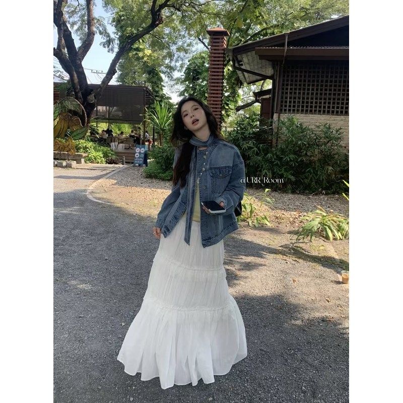 日了个韩宽松显瘦复古设计款洗水飘带式立领短款牛仔夹克外套女,女装/女士精品,短外套,淘宝优惠券,粉丝福利购,淘宝优惠卷