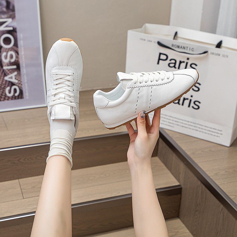 洋气牛筋底平跟德训鞋女旅游鞋2025春季新款休闲板鞋平底单鞋真皮,女鞋,德训鞋,淘宝优惠券,粉丝福利购,淘宝优惠卷