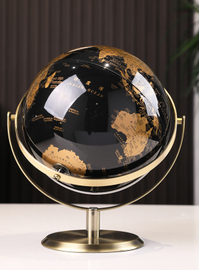 现代轻奢高档地球仪摆件酒柜办公室书房桌面玄关客厅创意家居饰品