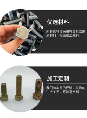 BSW英制外六角螺栓/UNC美制全牙外六角螺丝配螺母