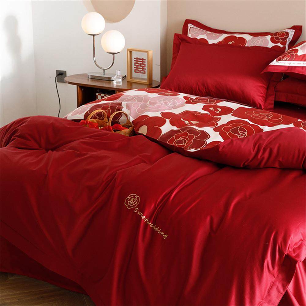 浓浓复古风数码印花婚庆四件套全棉大红色被套刺绣结婚床品,自行车/骑行装备/零配件,更多零件/配件,淘宝优惠券,粉丝福利购,淘宝优惠卷