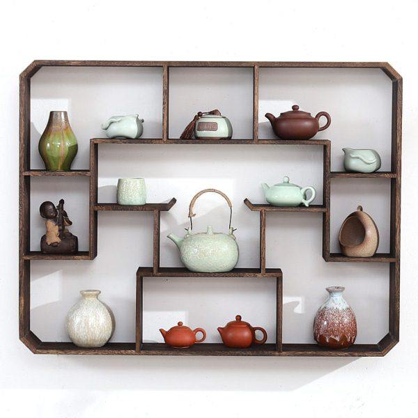 实木桐木中式多宝格现代简约博古架挂墙壁展示柜茶具架置物架茶架,住宅家具,多宝格/博古架,淘宝优惠券,粉丝福利购,淘宝优惠卷