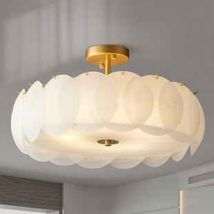 圆形轻奢风格 新款 R家用室内主卧房 简约后现代意式 卧室灯吸顶灯