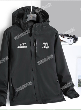 25大眼风衣A星同款黑色风衣拉链外套防风防雨三合一可拆卸帽子款