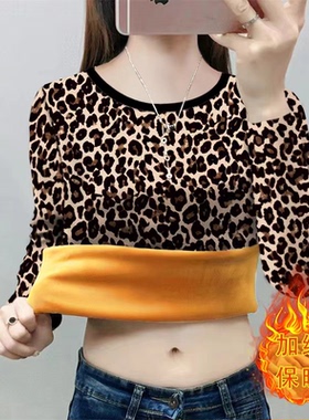 秋冬大码女装加绒加厚卫衣时尚洋气韩版百搭显瘦妈妈装印花上衣服