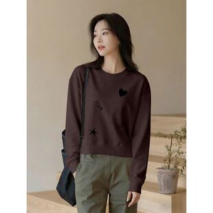 秋冬纯棉套头短款高腰卫衣女时尚新款韩版百搭宽松显瘦小个子上衣