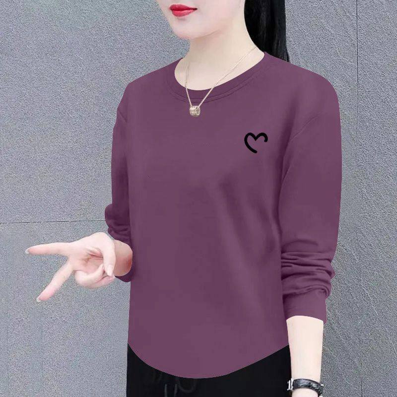 春秋100纯棉长袖圆领印花T恤女时尚新款韩版洋气百搭宽松显瘦上衣,女装/女士精品,T恤,淘宝优惠券,粉丝福利购,淘宝优惠卷