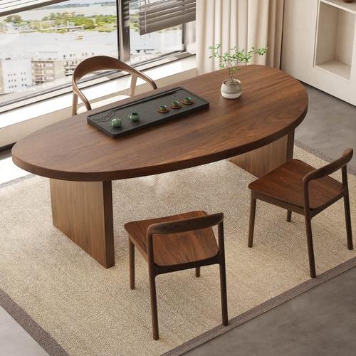 阳台茶桌椅组合小户型新中式禅意休闲功夫泡茶桌实木家用异形茶台