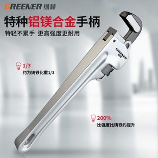 这管钳 绿林省力轻型管钳管子钳水管钳高强度喉钳 小女生都能用