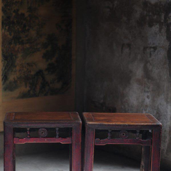 中式明清古典榉木方凳 骨牌凳古旧古董收藏老物件杌凳方凳子