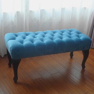 床尾凳卧室衣帽间玄关欧美式 凳 布艺实木脚凳长条凳沙发凳试换鞋