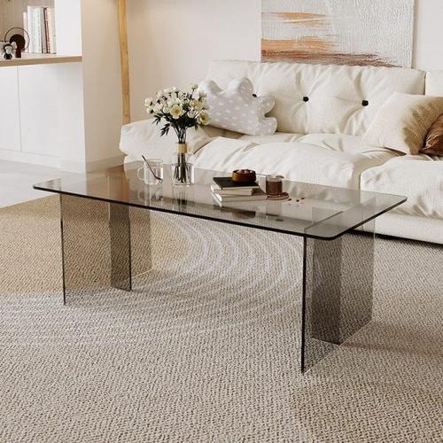 亚克力钢化玻璃茶几客厅家用简约小户型茶桌长方形透明悬浮桌